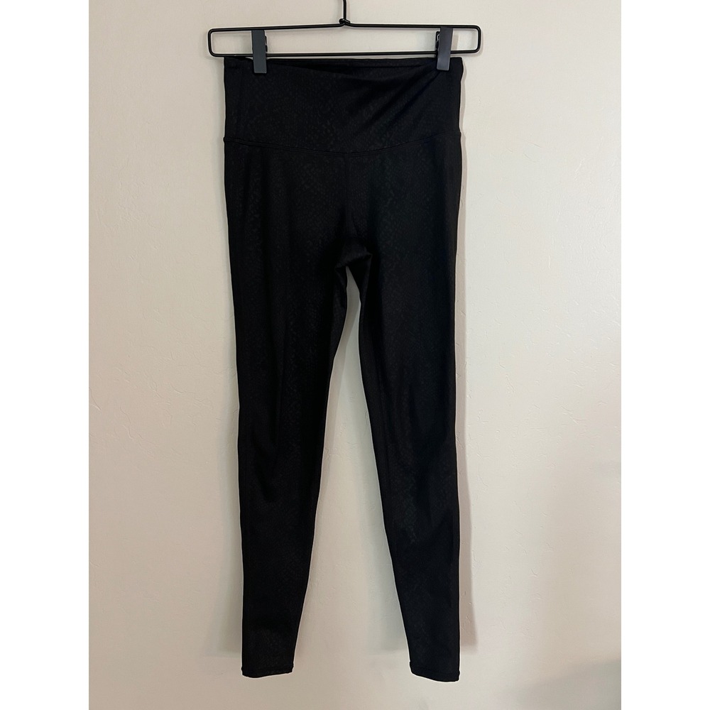Athleta Elation Tight Black Embossed Patterned Leggings XS High Rise‎ Yoga Pant